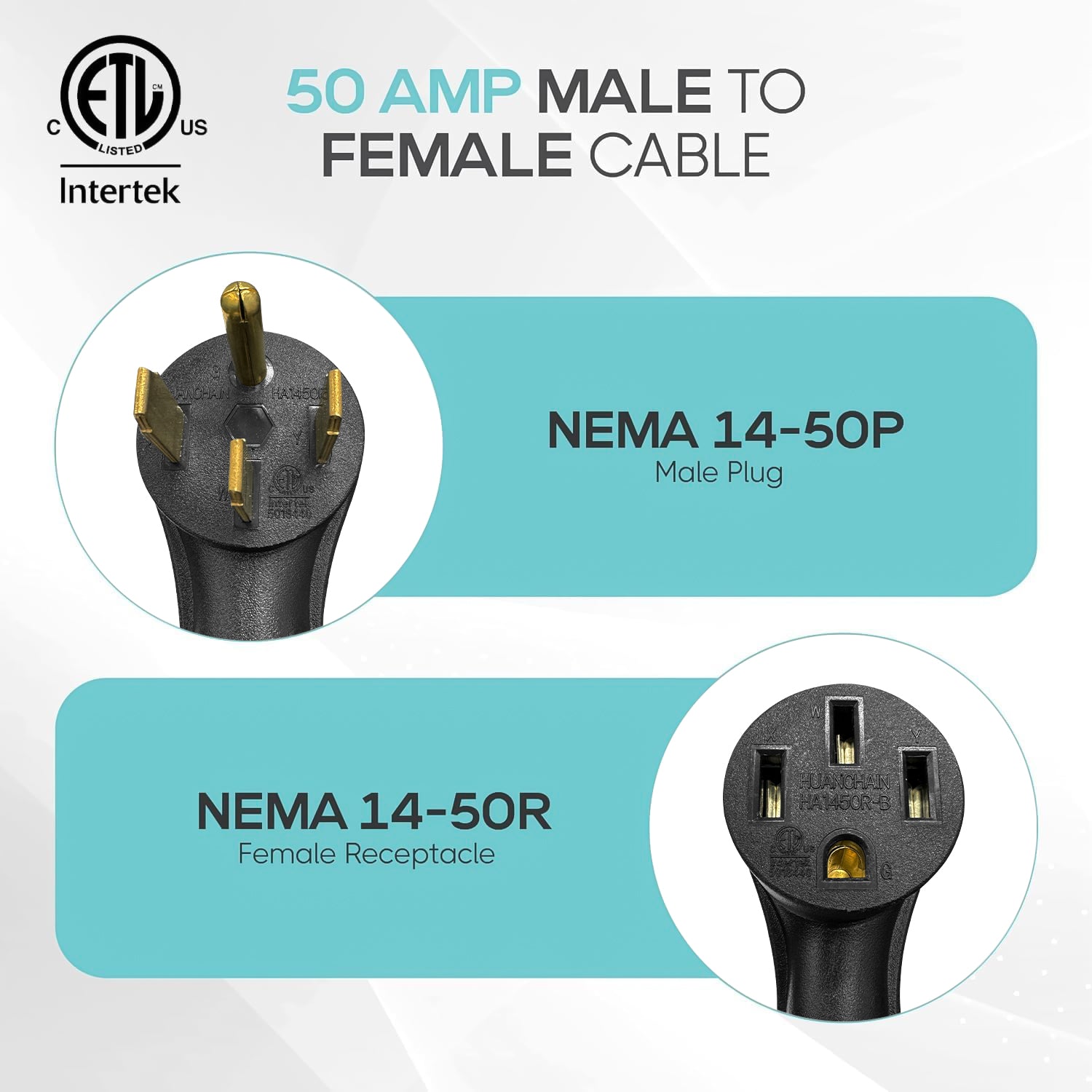 SBB NEMA 14-50P to 14-50R Extension Cord